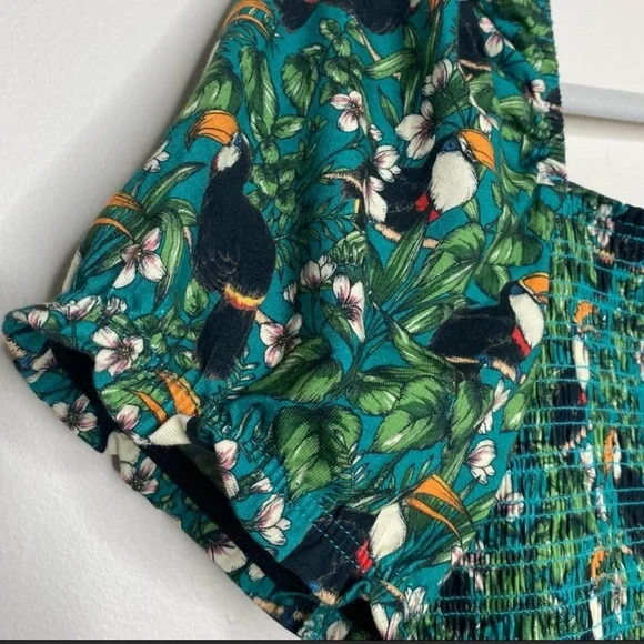 Anthro DOLAN Smocked Puff-Sleeved Toucan Top S - Picture 8 of 12